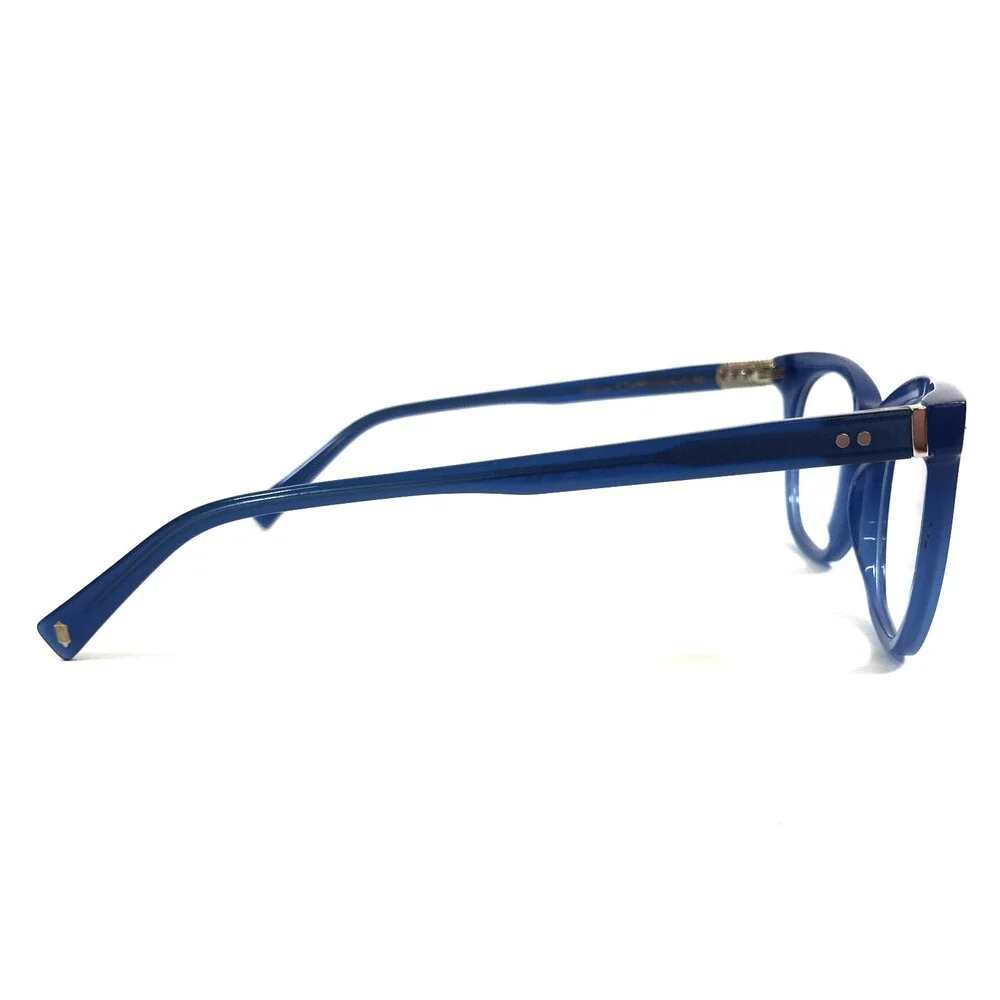 Erkers Eyeglasses Frames CALHOUN Polished Blue Horn Rim Browline 49-22-146
